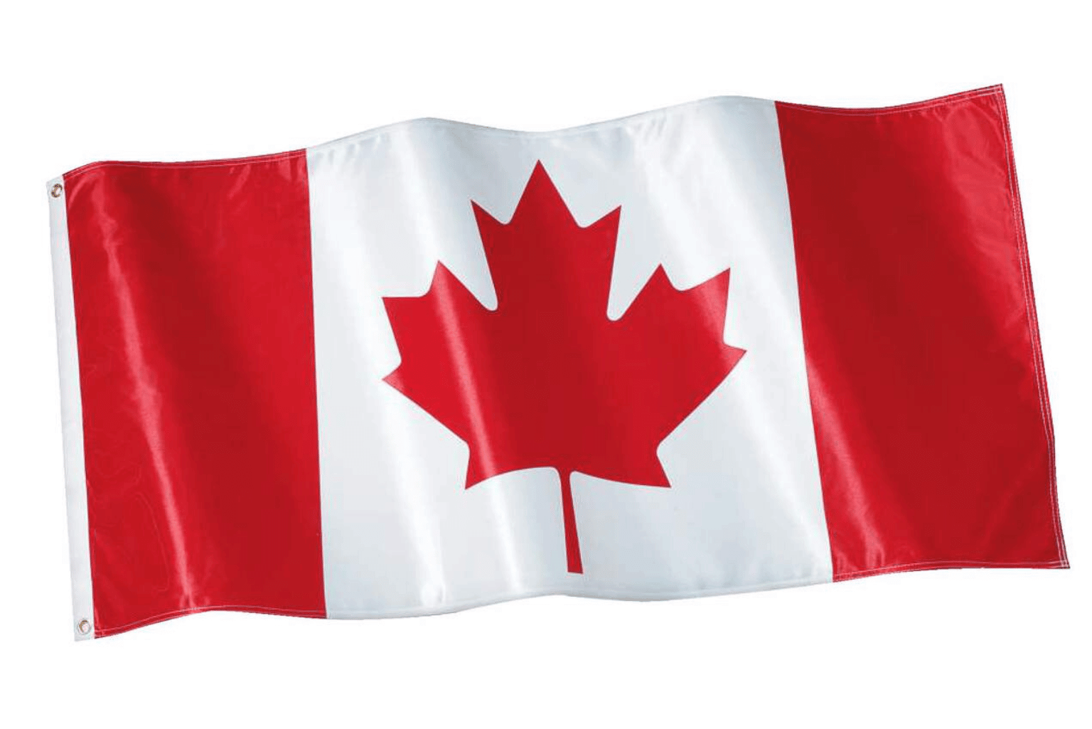 The national flag of Canada with a red maple leaf.