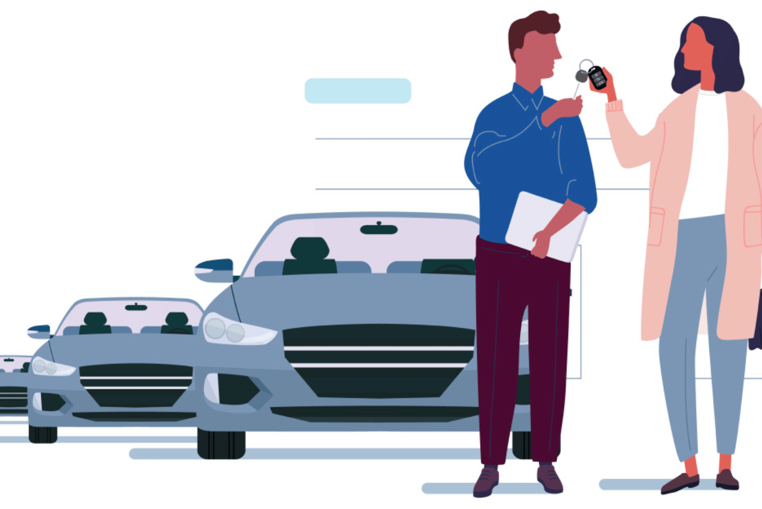 A man inspecting a car with a camera and clipboard.